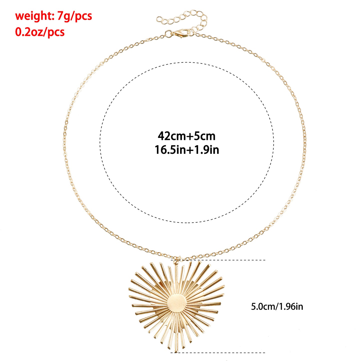 Collar con colgante de corazón grande de estilo vintage para mujer con aleación galvanizada y diseño geométrico