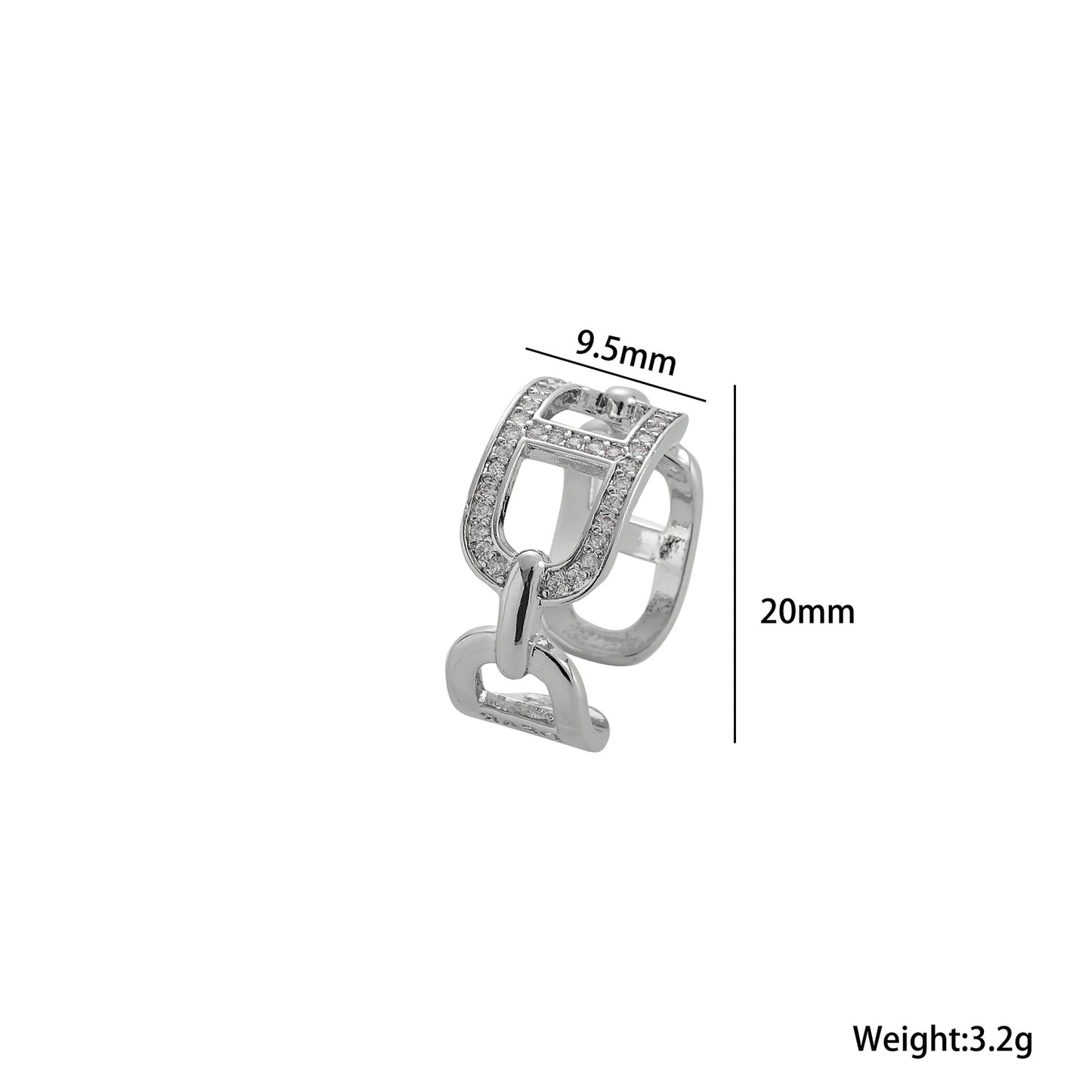 Anillo de nariz minimalista hueco de titanio con forma de nariz de cerdo, incrustaciones de diamantes de imitación y detalles de circonita para mujer