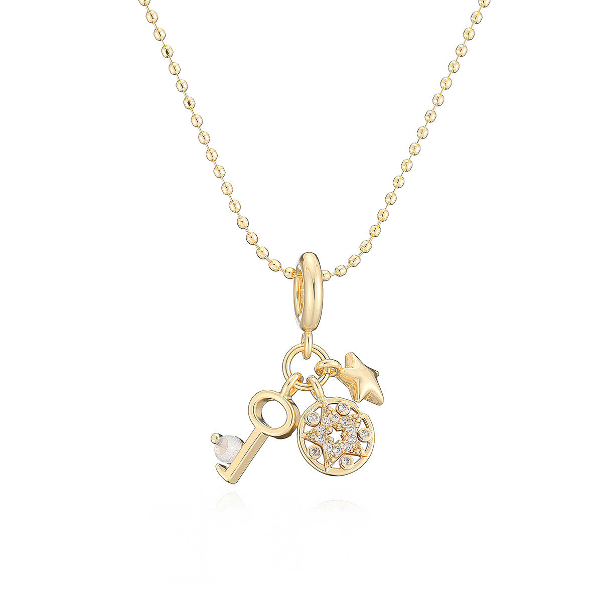 Minimalist Gold Plated Brass Cross Pendant Necklace with Micro-Inlay for Women