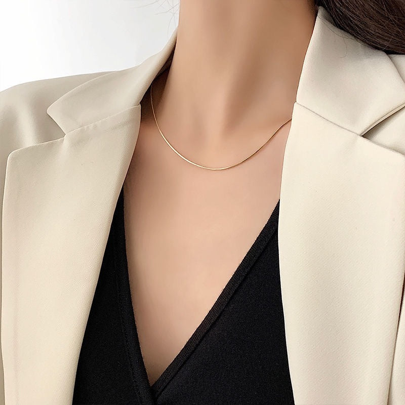Round Stainless Steel PVD Snake Chain Necklace