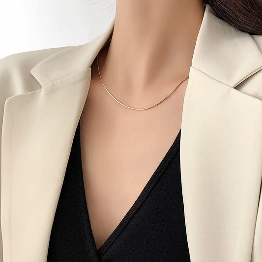 Round Stainless Steel PVD Snake Chain Necklace