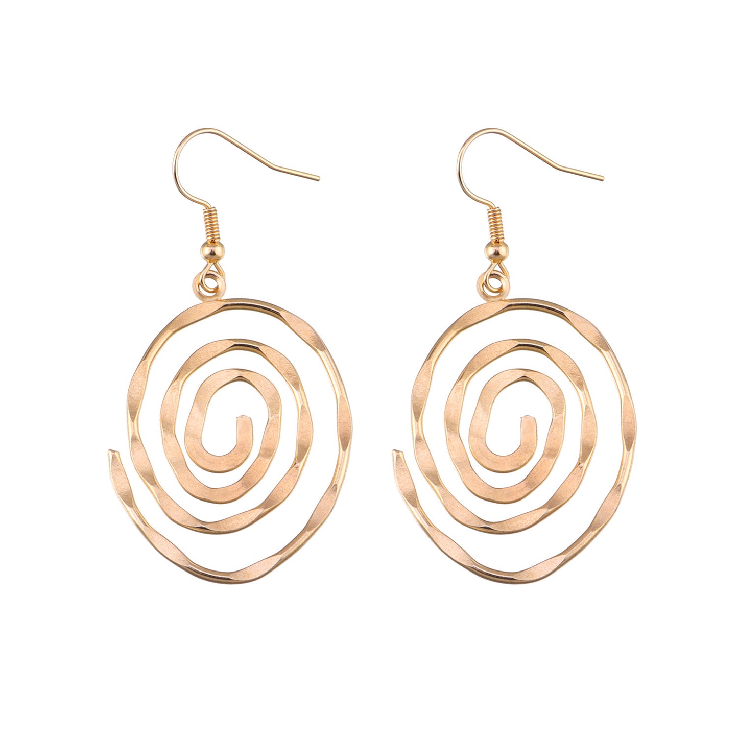Fashionable Hollow Circular Spiral Earrings for Women in Alloy with Plated Finish