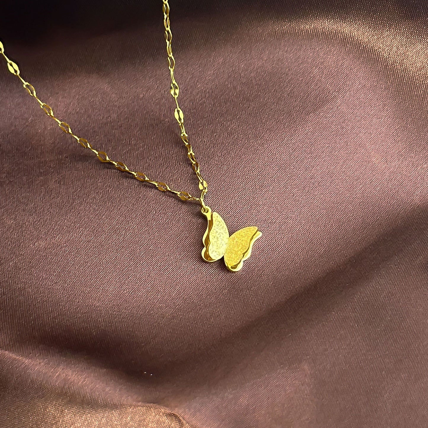 Geometric Titanium Steel Plated Pendant Necklace with Snake Chain for Women