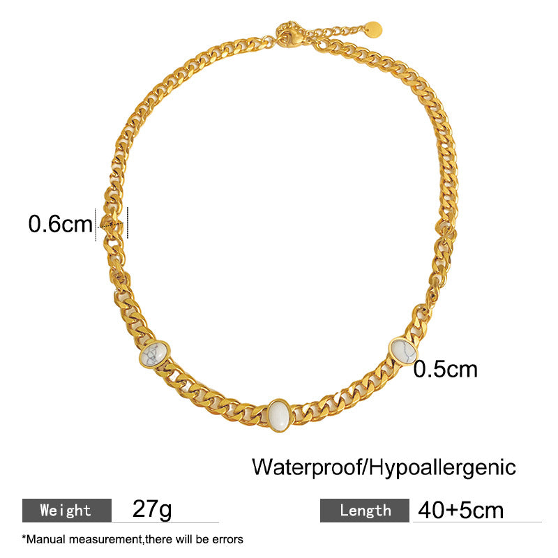 Hip-hop Gold Plated Geometric Titanium Steel Necklace for Unisex