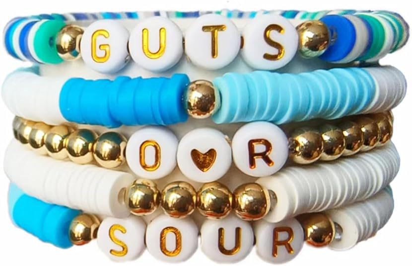 Purple Resin Letter Charm Bar Bracelet Set Unisex