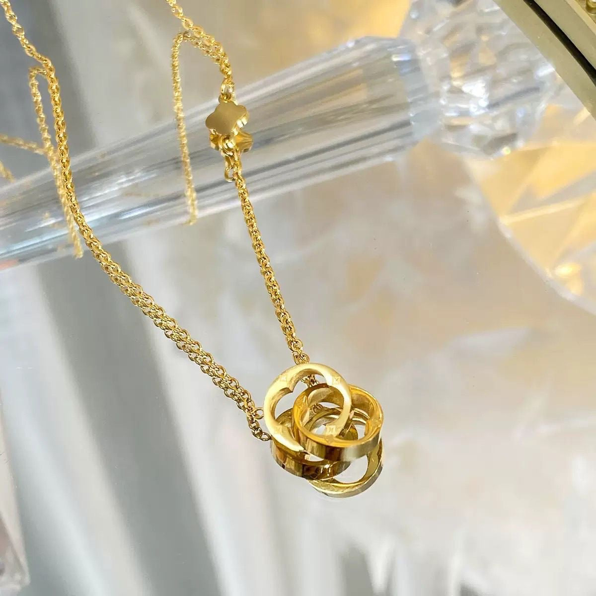 Minimalist Casual Titanium Steel Plated Plant Pendant Necklace for Unisex