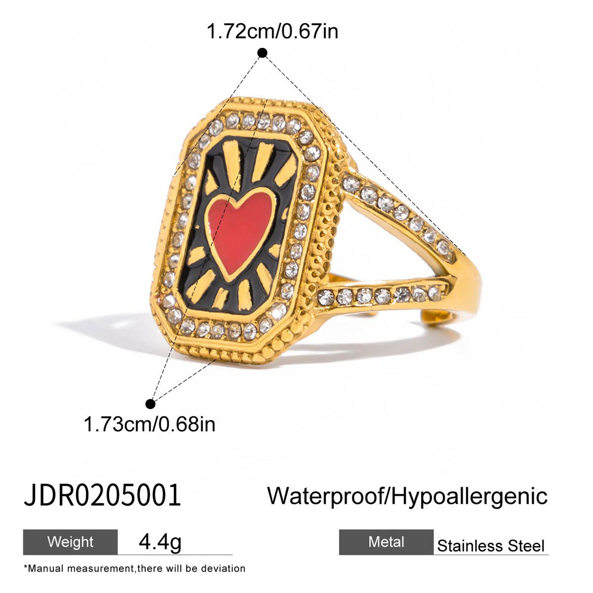 Anello da Donna Geometrico Placcato in Acciaio Inossidabile con Zirconi, Gioielli Minimalisti e di Tendenza