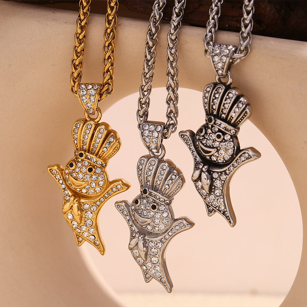 Minimalist Bird-Shaped Stainless Steel Pendant Necklace with 18K Gold Plating for Women
