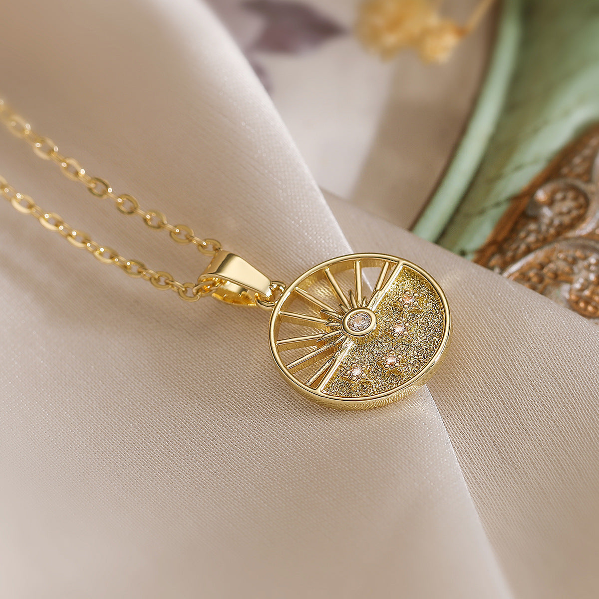 Minimalist Geometric Pendant Necklace for Women, Copper Base with Real Gold Plating, Irregular Shape Statement Collarbone Chain