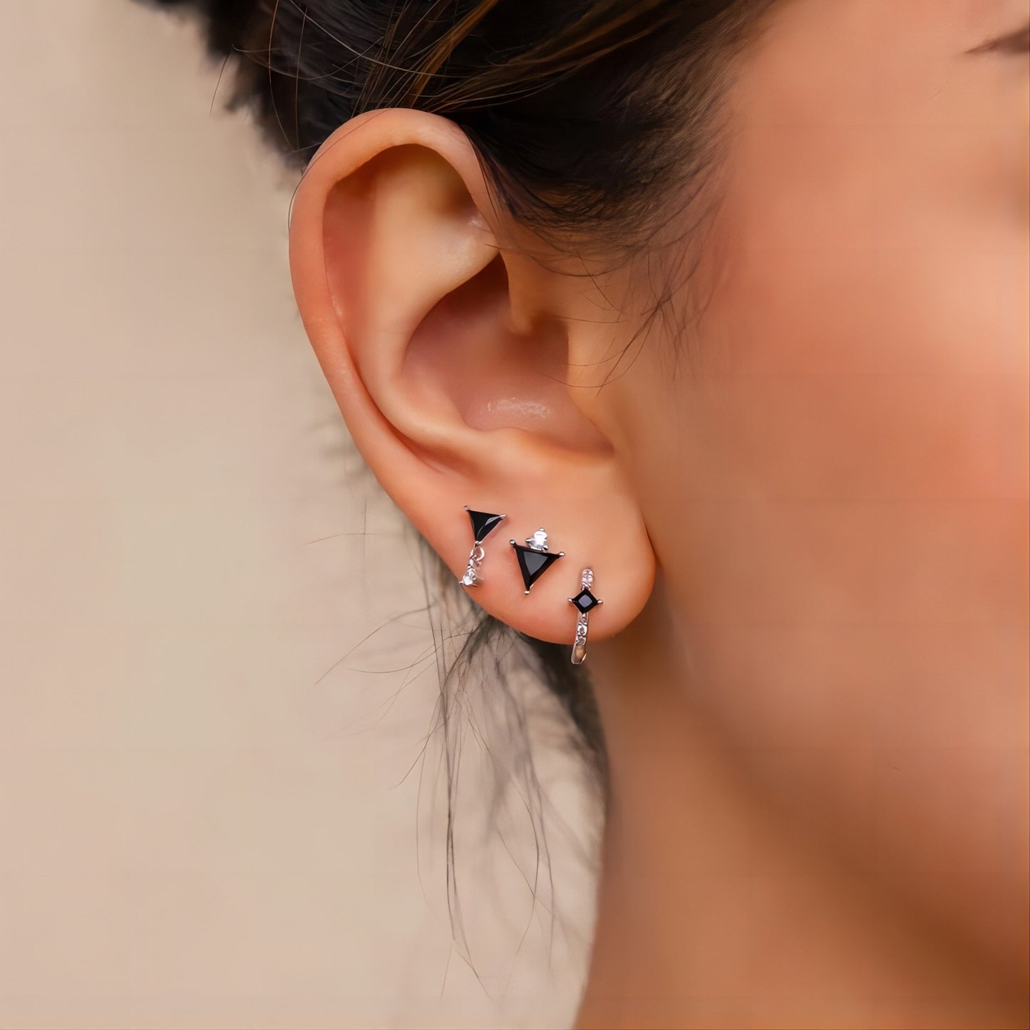 Luxury Elegant Geometric Rhinestone Inlay Alloy Earrings Set for Women