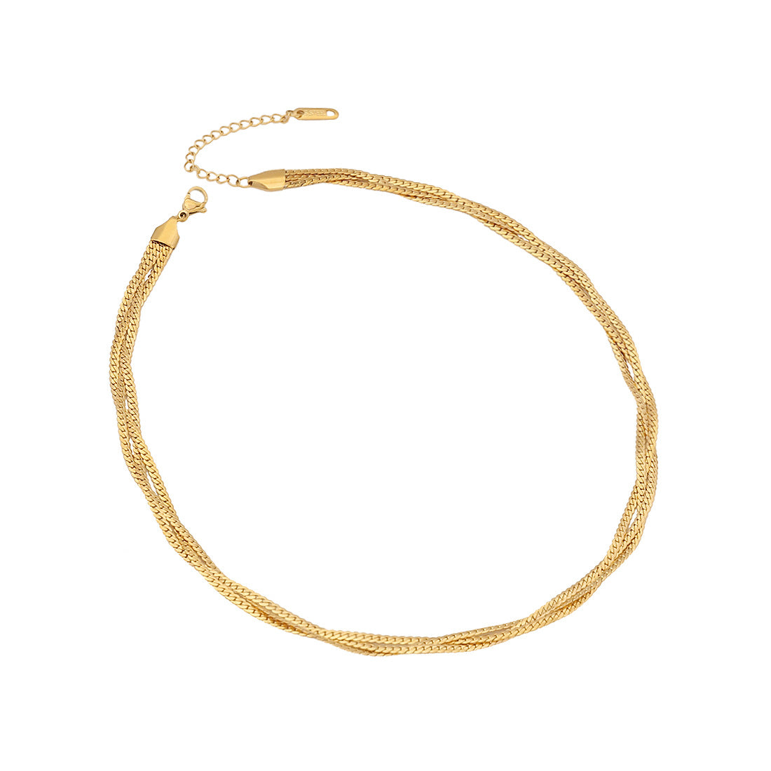 Collana Personalizzata da Donna a Doppio Strato Ondulato in Acciaio Inox con Finitura Placcata