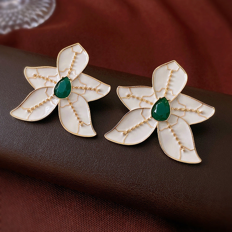Vintage Geometric Alloy Earrings with Gold-Plated Finish and Stainless Steel Posts for Women