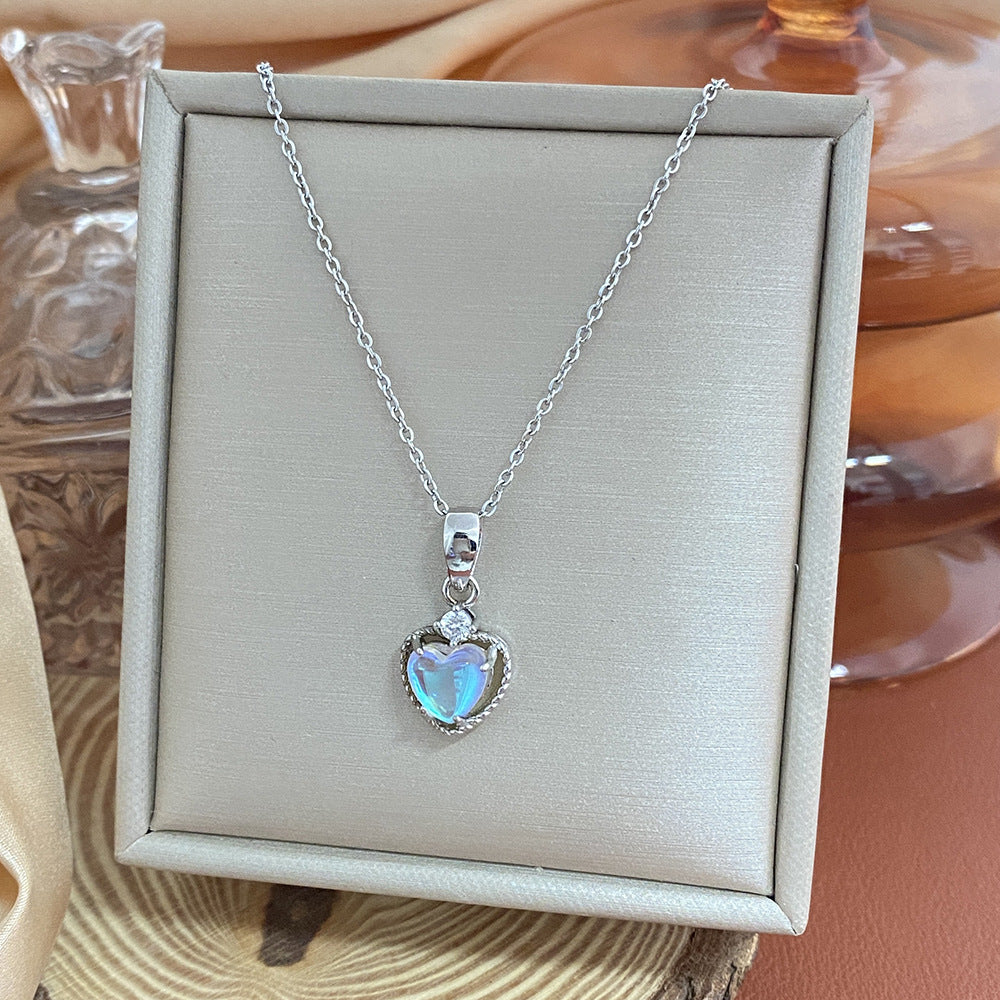 18K Gold Plated Titanium Steel Heart Cartoon Leaf Necklace with Ethnic Elements