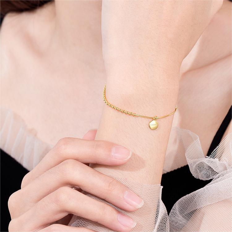 Minimalist Geometric Titanium Steel Anklet for Women Lucky Bean Design Elegant Foot Jewelry