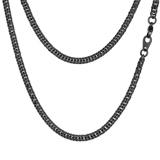 Men's Geometric Cuban Chain Necklace in Stainless Steel with Electroplating Finish for Everyday Wear