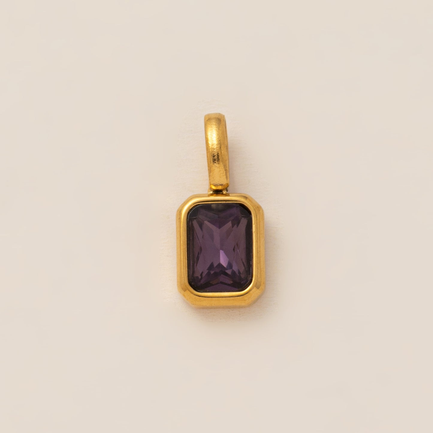 Minimalist Square Titanium Steel Pendant with Cubic Zirconia Inlay DIY Charm Bar Necklace for Women