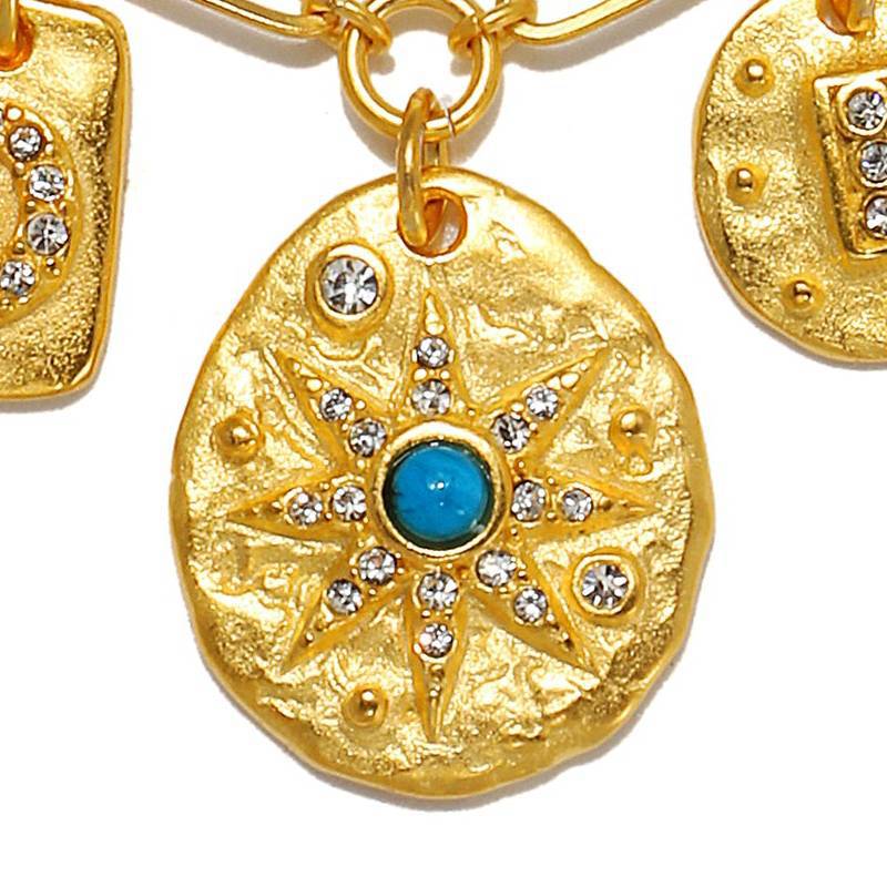 Casual 18K Gold PVD Stainless Steel Teardrop Star Pendant Necklace