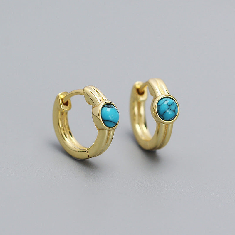 Orecchini a clip geometrici minimalisti in argento sterling S925 placcati per donna