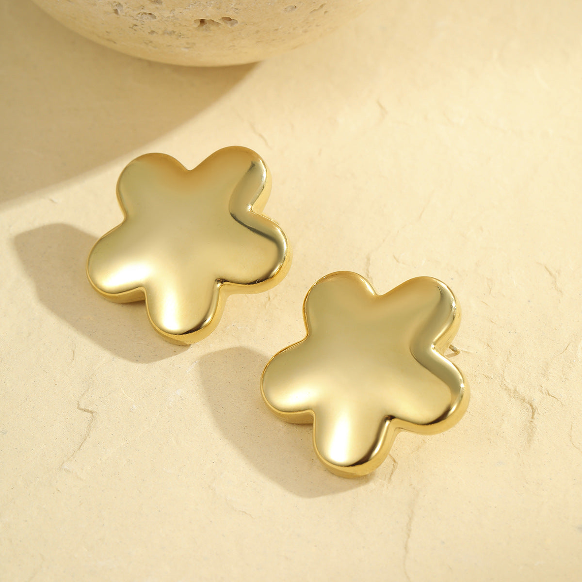 Minimalist Butterfly Stud Earrings in Stainless Steel with Plated Finish for Women