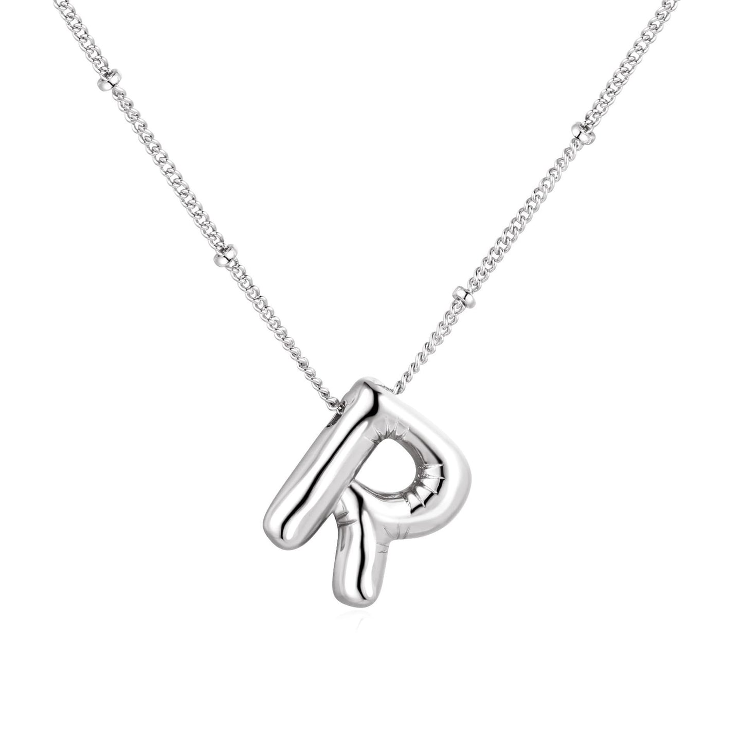Gold Plated Brass Letter Pendant Necklace for Women