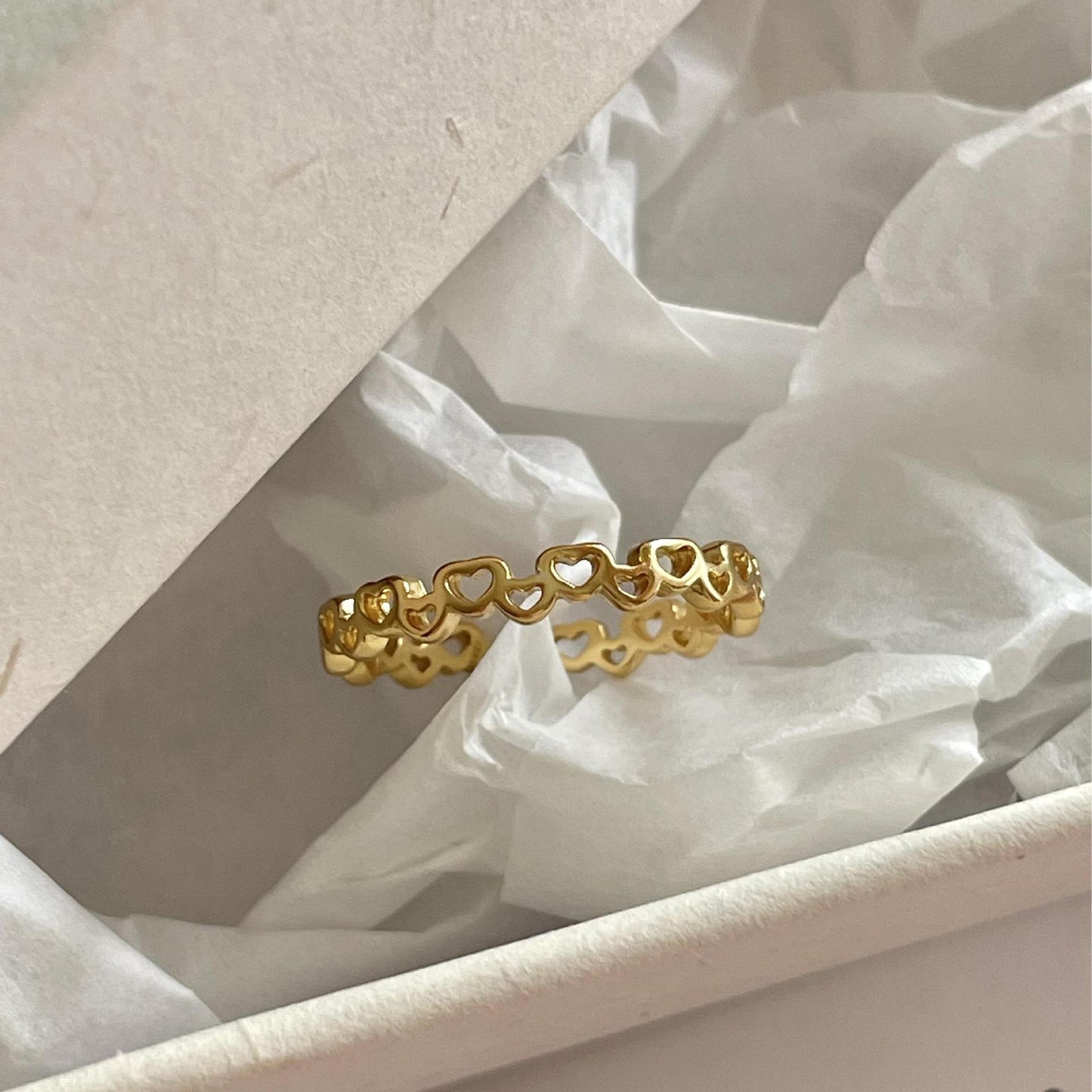 Anello in argento sterling 925 a forma di cuore geometrico, vintage e dolce, con finitura placcata