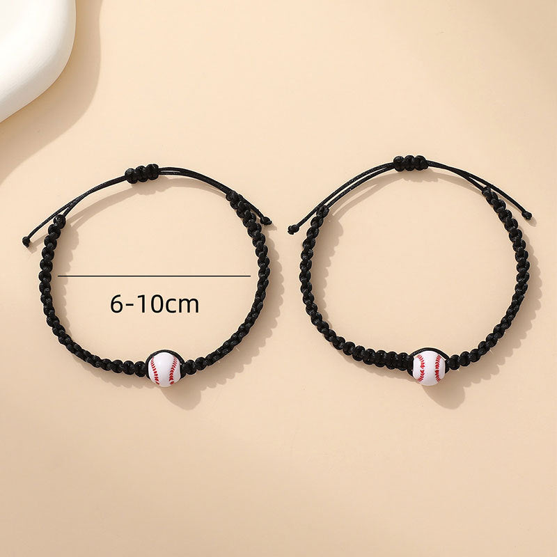 Sporty Unisex Acrylic Braided Bracelet Adjustable Friendship Hand Rope