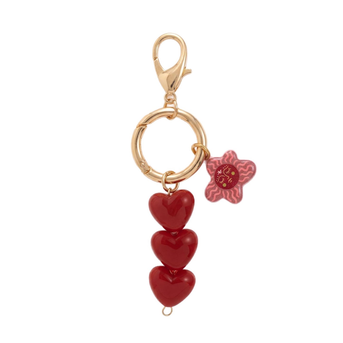 Sweet Striped 18K Gold Plated Brass Charm Bar