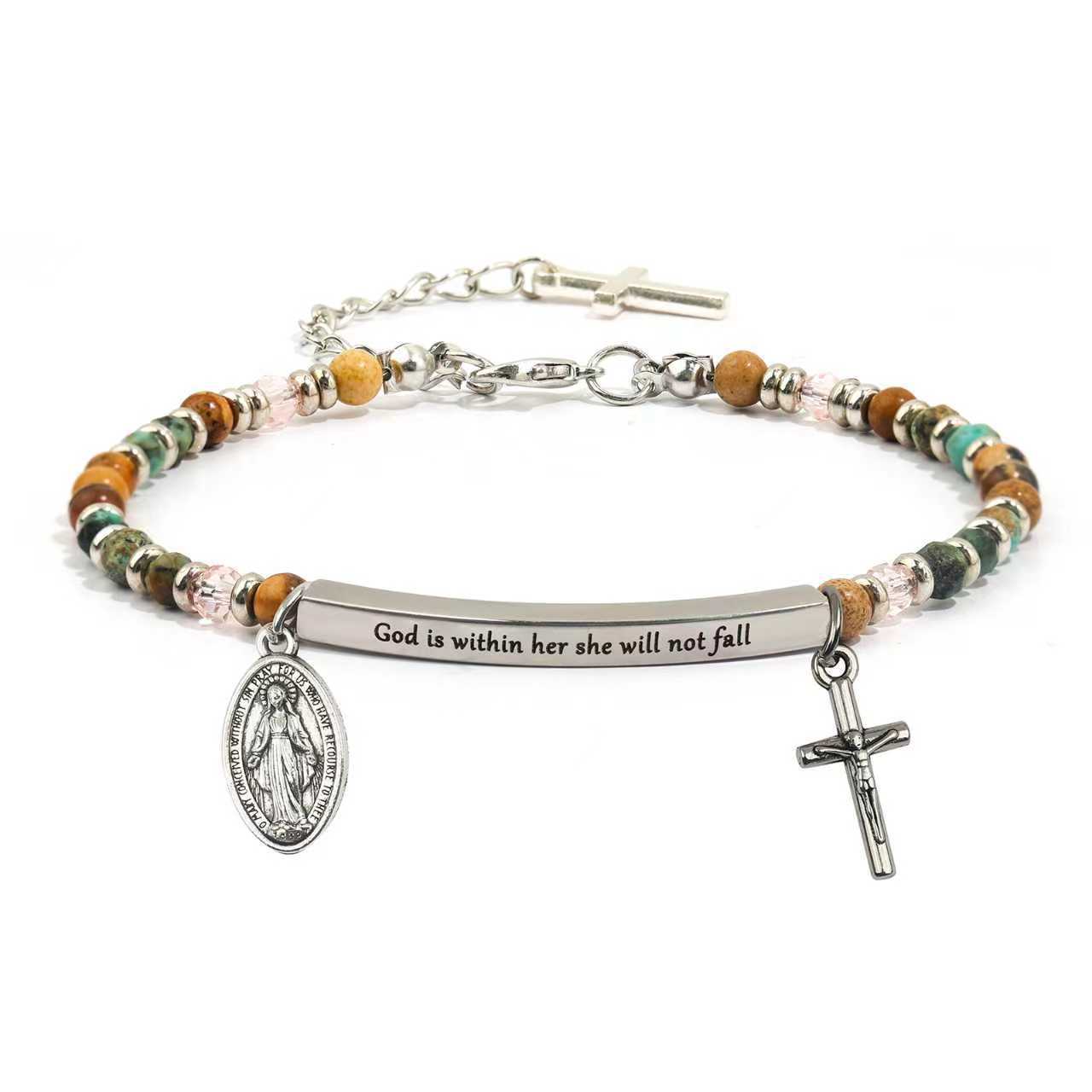 Minimalist Stainless Steel Plated Geometric Letter Charm Bracelet Unisex