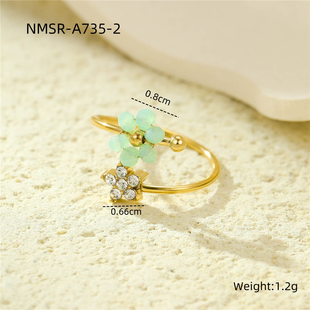 Anillo de Acero Inoxidable con Elegante Diseño Floral e Incrustaciones de Circonita, Estilo Minimalista de Lujo para Mujer