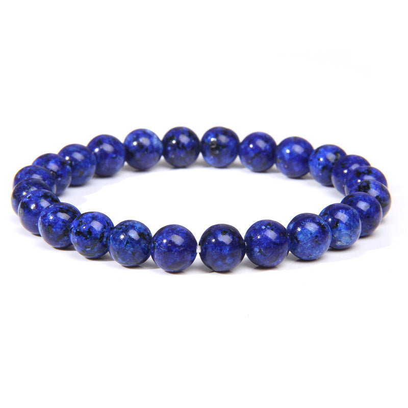 Natural Volcanic Stone and Agate Beaded Bracelet Geometric Round Unisex Fashion Jewelry
