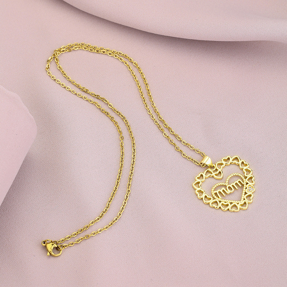 Collar con Colgante Minimalista de Cobre en Forma de Corazón con Incrustación de Circonita Cúbica para Mujer, Joyería Elegante Personalizada con Nombre o Letra