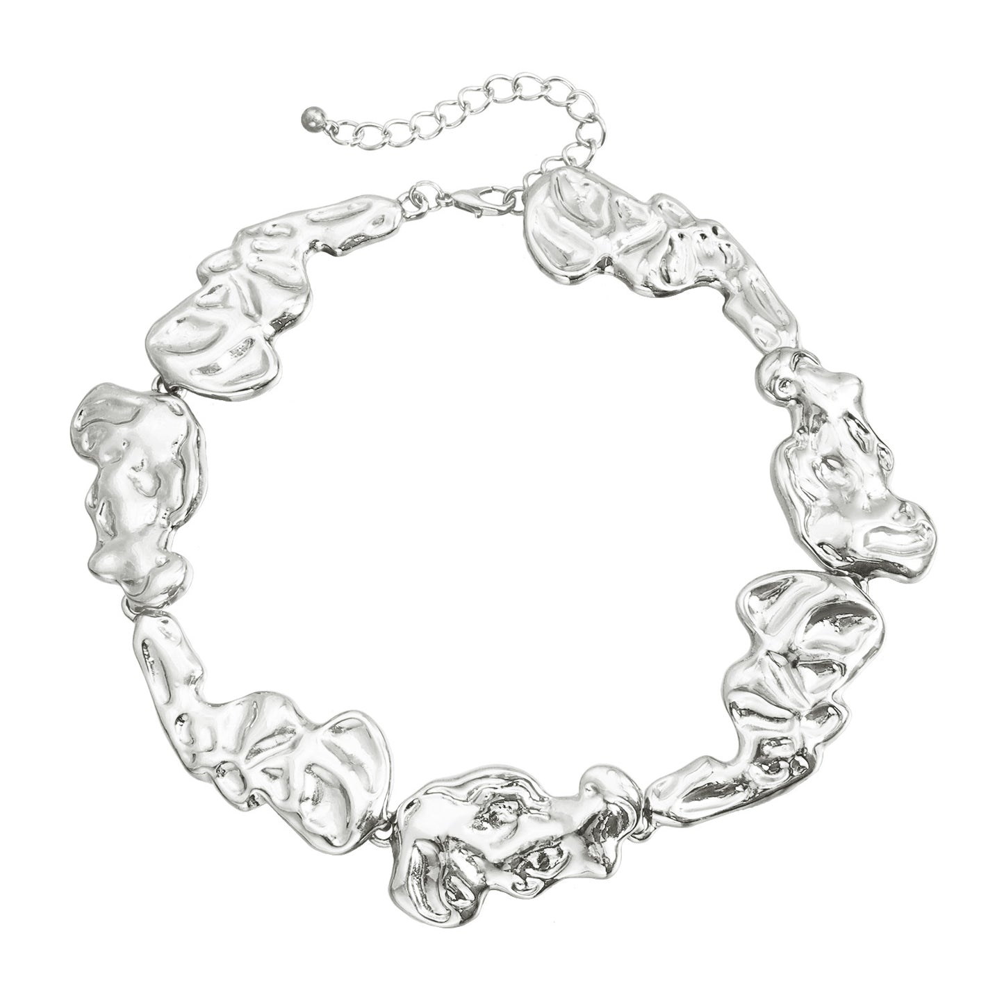 Irregular Lava-Shaped Geometric Pendant Necklace in Alloy with Electroplated Finish for Women