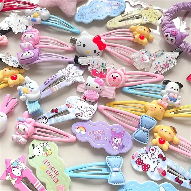 Cute Bowknot Hair Clip Set for Girls with Ruffled and Mesh Details Polyester Hair Accessories for Bangs and Side Hair Styling