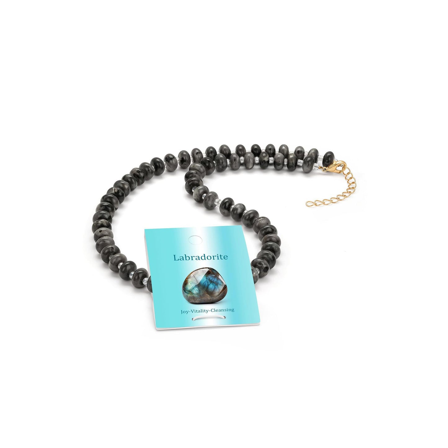 Elegant Geometric Agate Beaded Necklace Polished Natural Stone Women's Jewelry