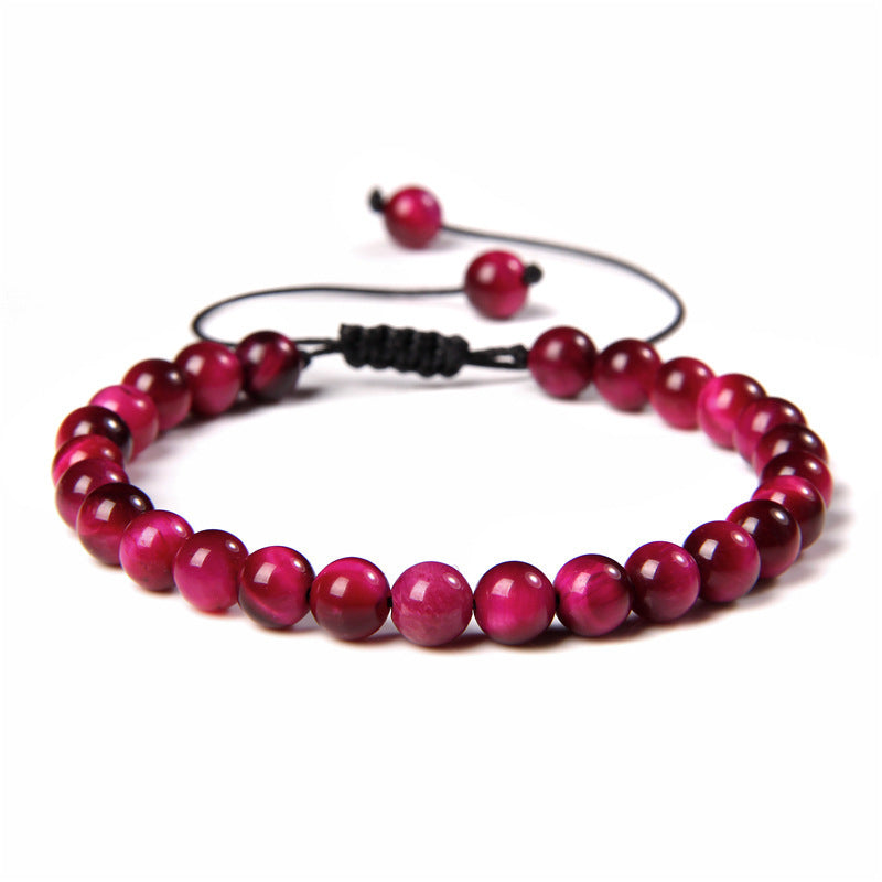 Sweet Sporty Geometric Natural White Crystal Stretch Bracelet 6mm Unisex Handmade Energy Bangle