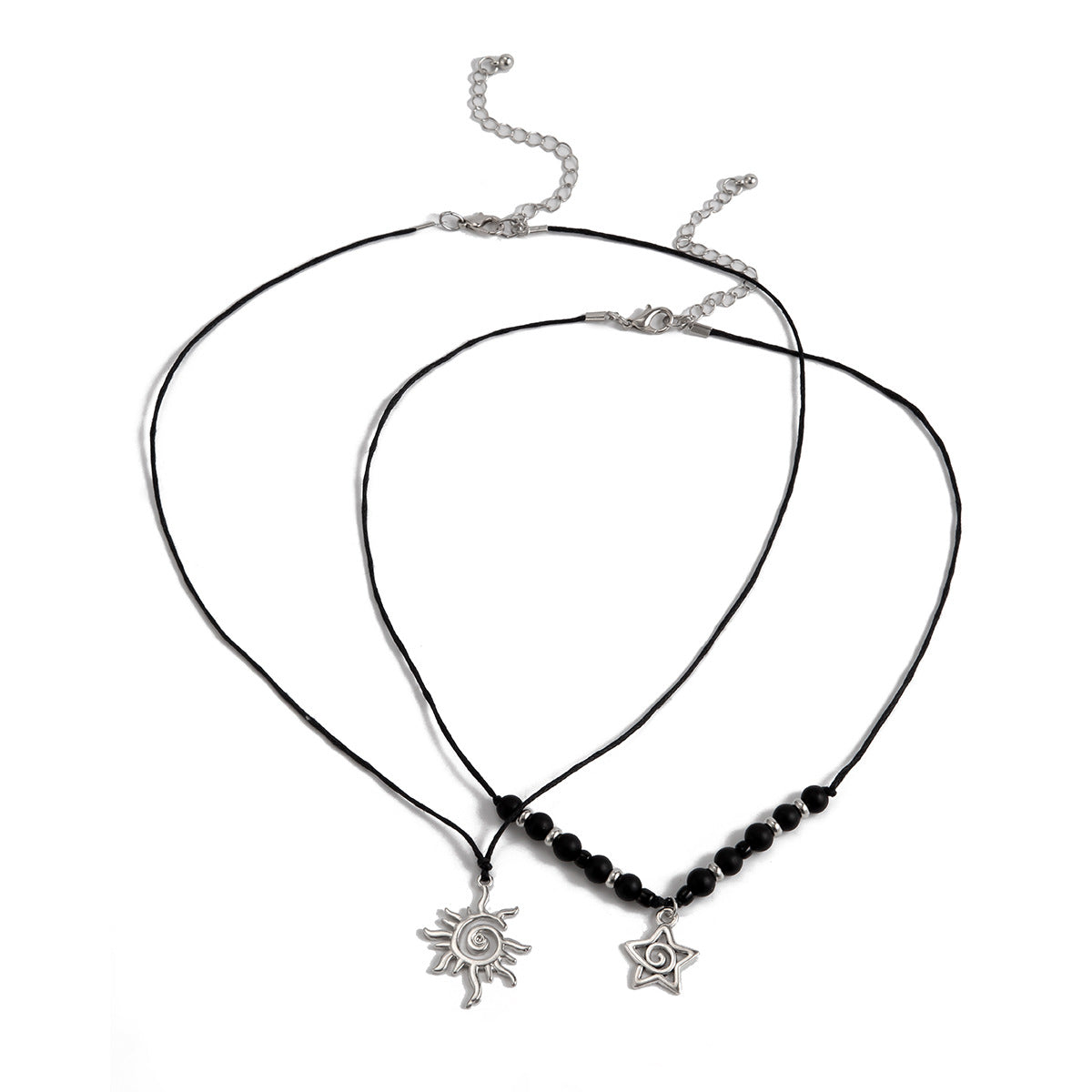 Sweet Matte Alloy Pearl Floral Star Pendant Necklace for Women