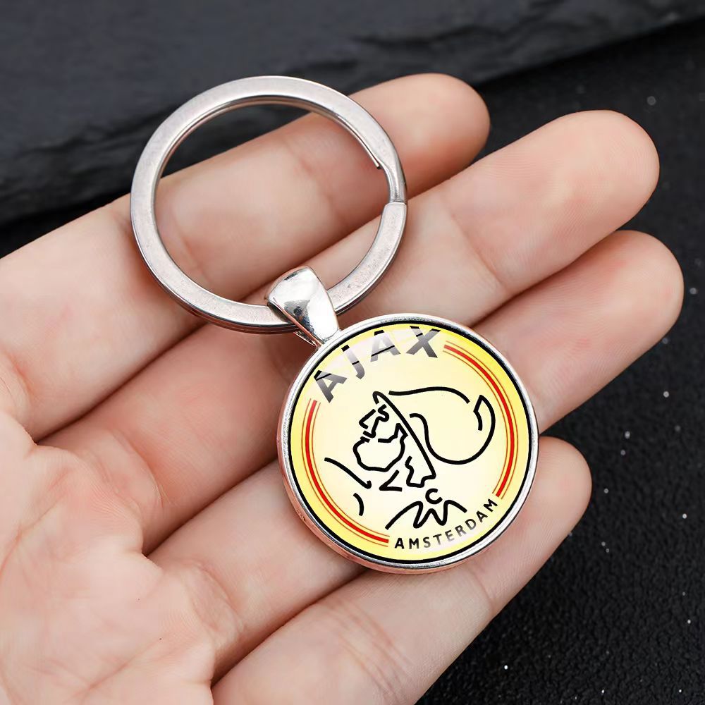 Minimalist Zinc Alloy Keychain with Team Crest Pattern