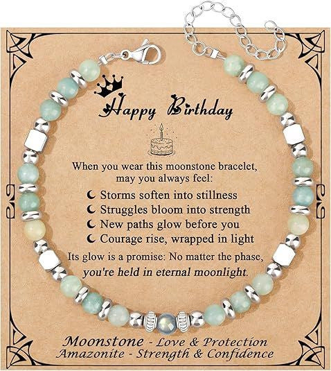 Fashion Stainless Steel Bracelet with 4mm Square Beads, Purple Imperial Stone and Lime Moonstone for Women
