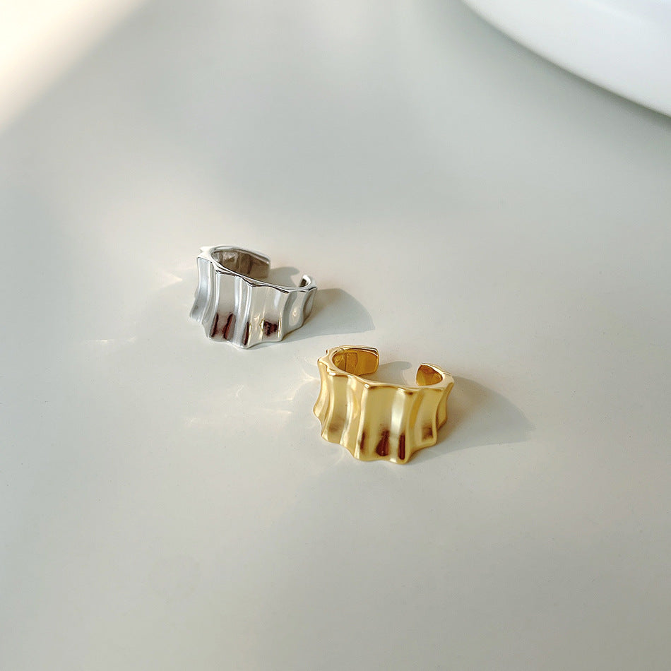 Minimalist Geometric Gear-Shaped Earrings in 925 Sterling Silver with Handcrafted Finish
