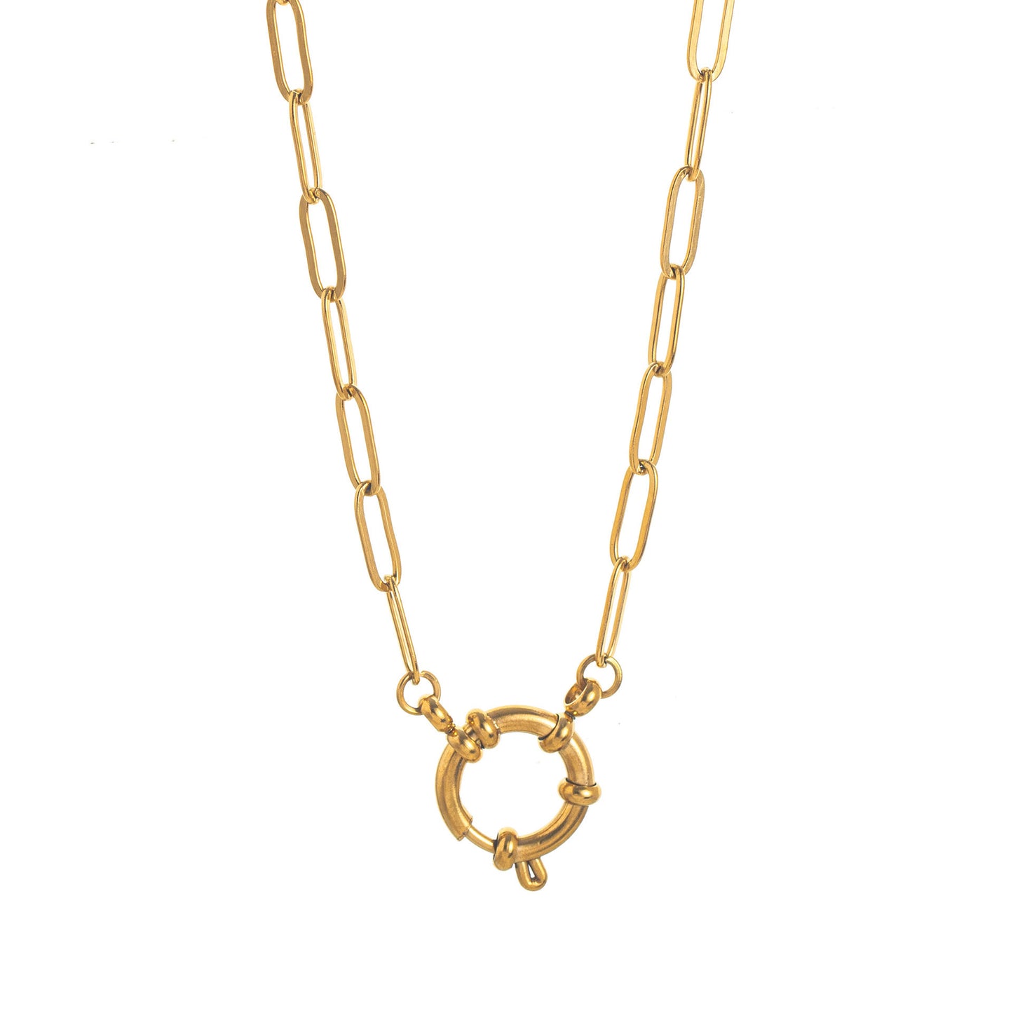 Minimalist Floral Pattern Brass PVD Plated Charm Bar