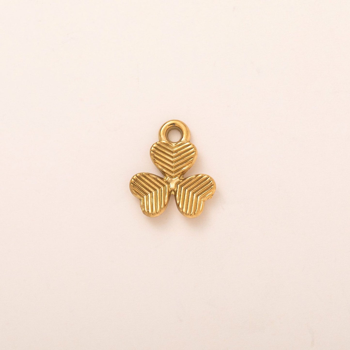 Vintage 18K Gold Plated Stainless Steel Plant Pendant Charm Bar with Adjustable Chain