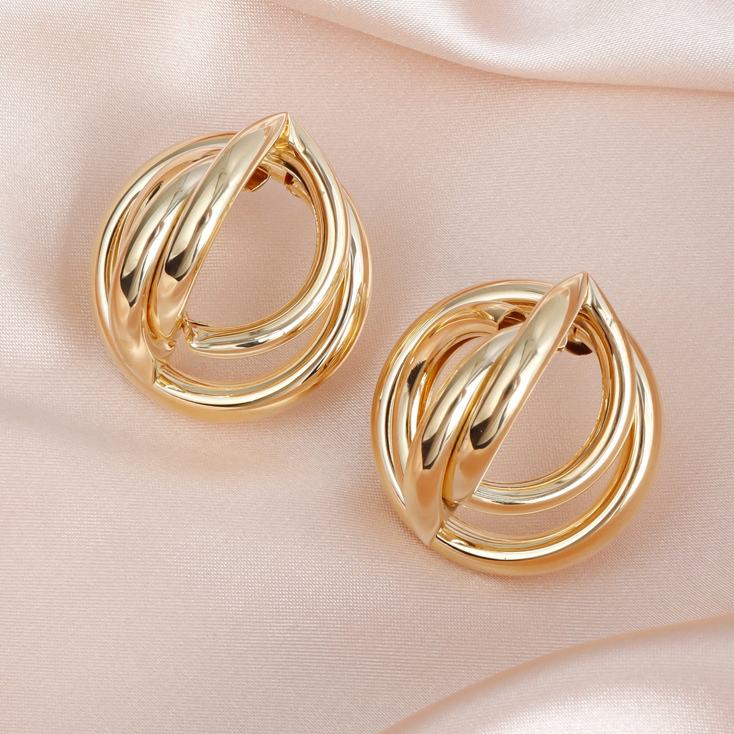 Geometric Metal Tube Earrings for Women with Electroplated Finish and Irregular 3D Design