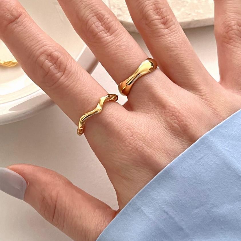 Minimalist Heart-Shaped 925 Sterling Silver Open Ring for Women with Silver Inlay and Geometric Accents