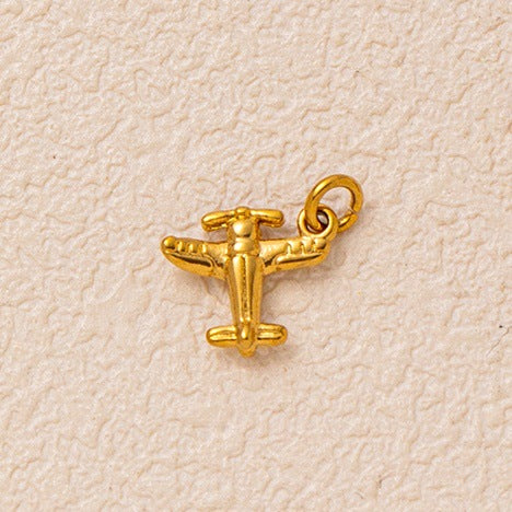 Vintage Titanium Steel Heart Butterfly Cross Cubic Zirconia Inlay Charm Bar Necklace for Women