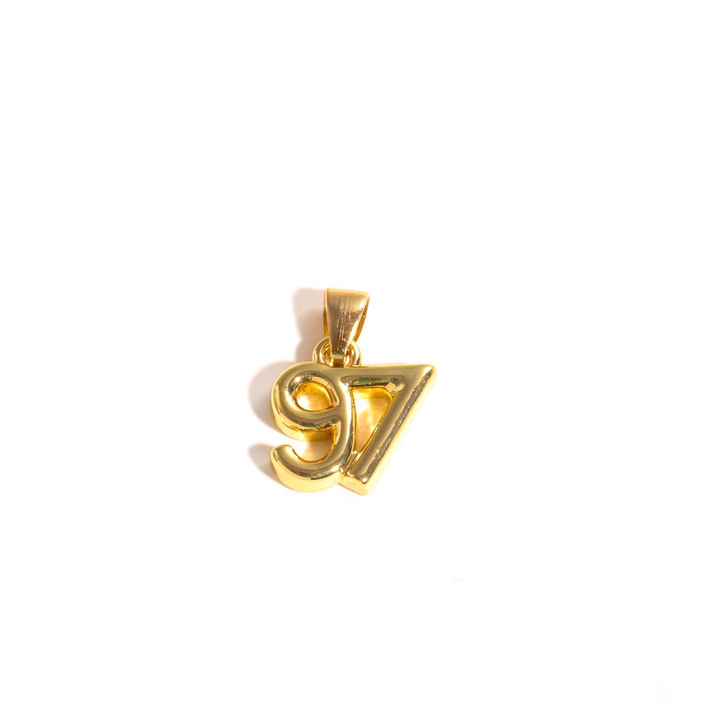 Luxury Business Plated Brass Number Letter Pendant Necklace Rope Figaro Chain Charm Bar for Women