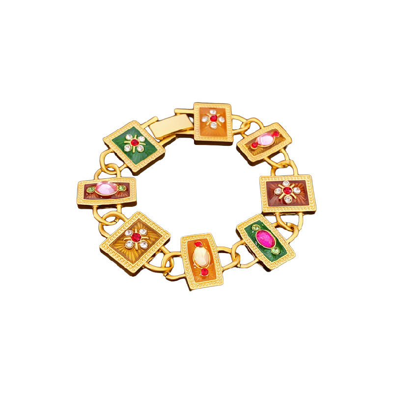 Juego de collar con colgante de mariposa y lazo floral vintage con acabado esmaltado en aleación para mujer Incluye pendientes, pulsera y cadena para clavícula