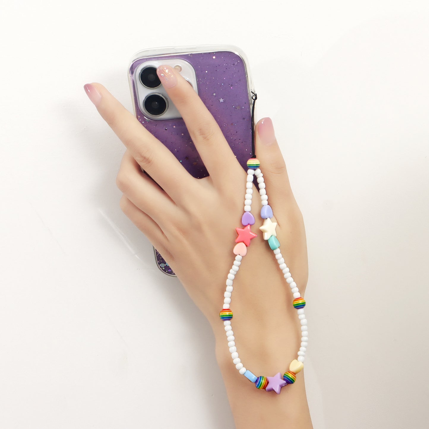 Sweet Minimalist Star Alloy Plated Charm with White Seed Pearls