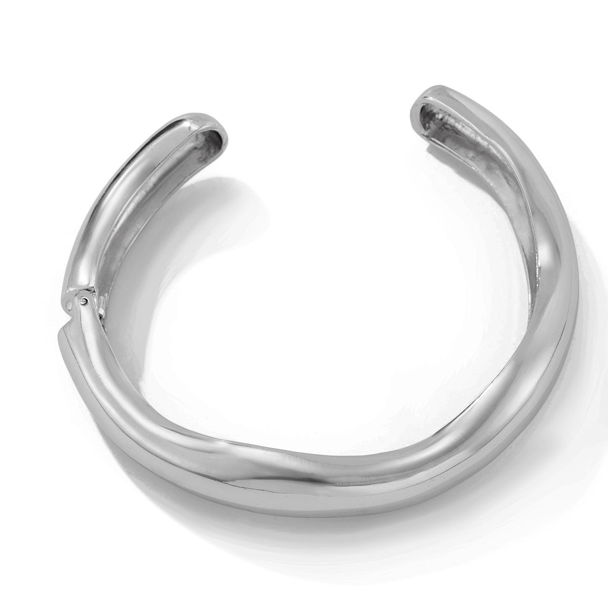 Fashion Minimalist Geometric Textured Molten Lava Open Choker Necklace for Women