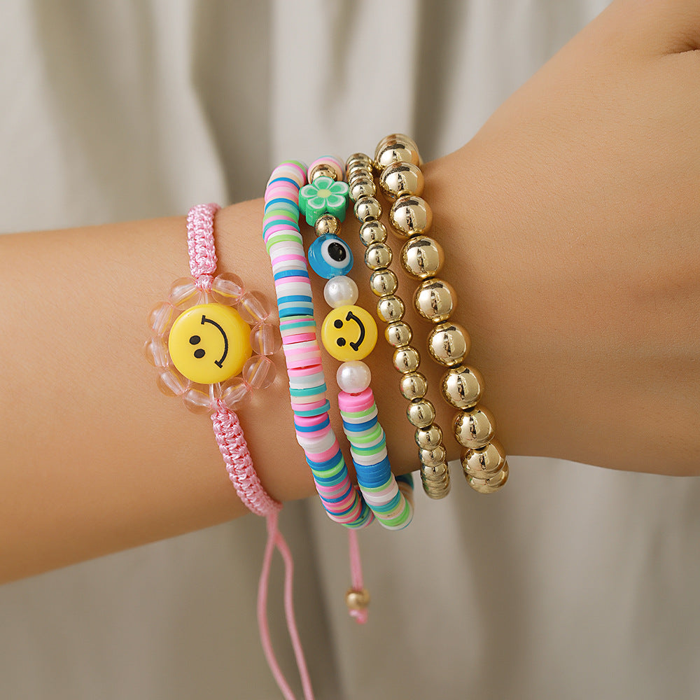 Bohemian Colorful Letter Bead Adjustable Friendship Bracelet Set