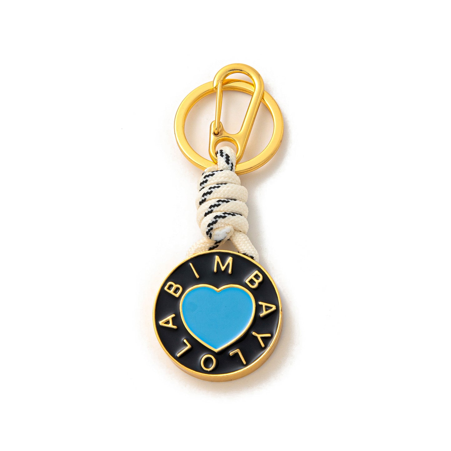 Minimalist Plated Alloy Letter Heart Round Keychain Charm Bar for Women